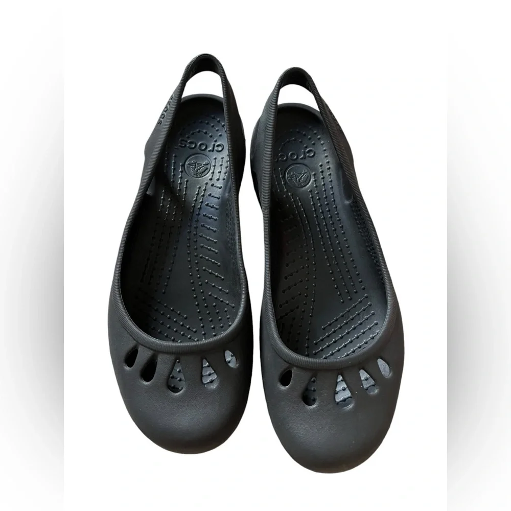 Crocs‎ Kadee Ballet Flats Slip On Shoes Black Women's 6 Mary Jane Black ✅